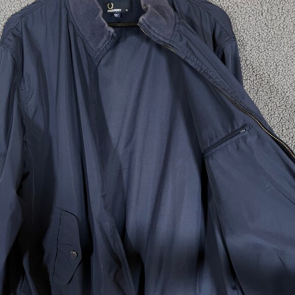 Fred Perry Nylon Full Zip Bomber Jacket - Men's Size XL - Blue - Picture 5 of 9